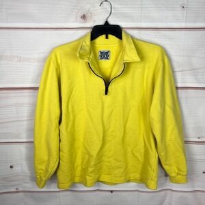Bomb‎ Boogie Sweatshirt Adult L Yellow 1/4 Zip Pullover Long Sleeve Cotton Blend